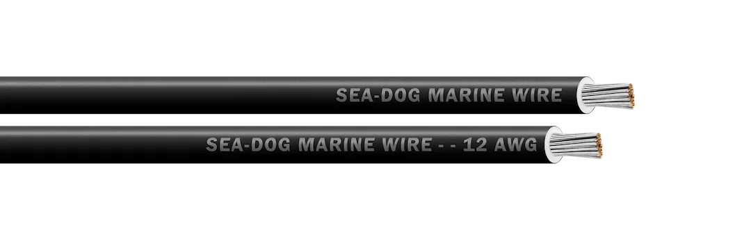 8012010 – SEA DOG Primary Wire, Stranded Conductor 12 Gauge Black 25 Foot Spool Tinned Copper Conductor/ PVC Insulati...